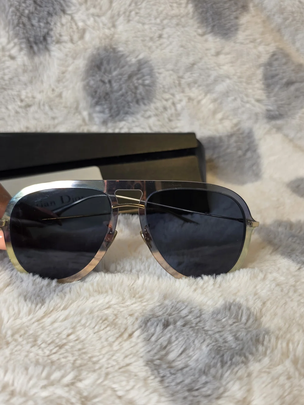 Dior Unisex Silver Aviator Sunglasses - Silver/Blue